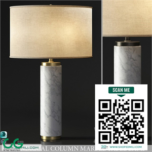 CYLINDRICAL COLUMN MARBLE TABLE LAMP